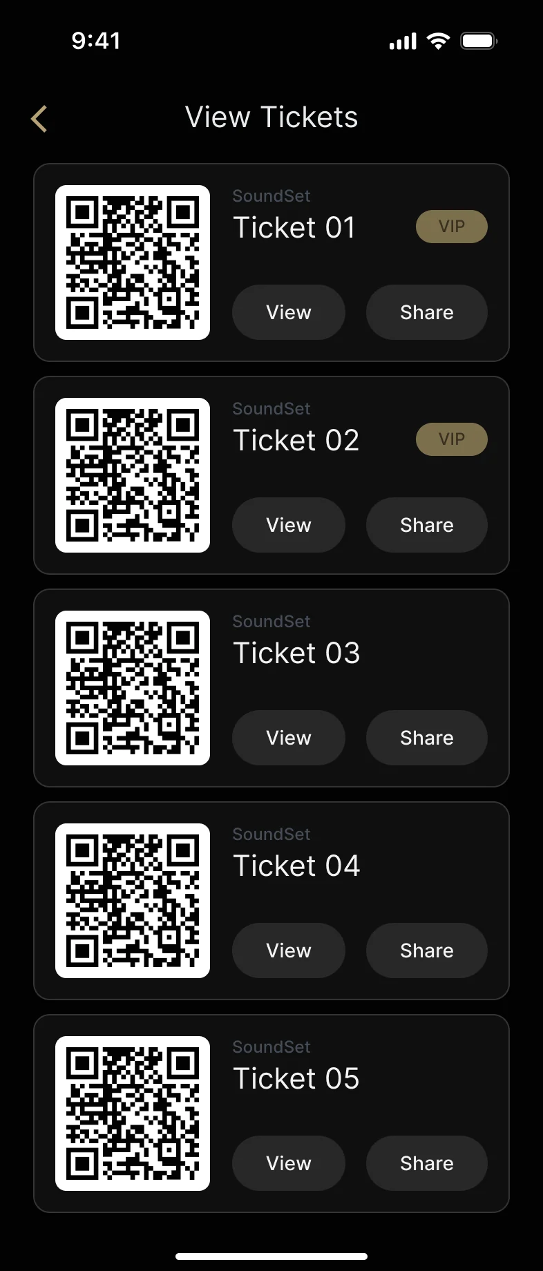 Your tickets, ready to scan
